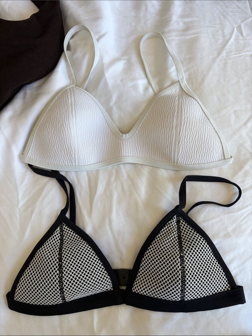 triangl swimwear White & Black Dual Triangle Bikini Tops